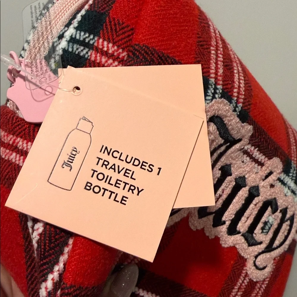 Juicy Couture Red and Black Plaid Pouch